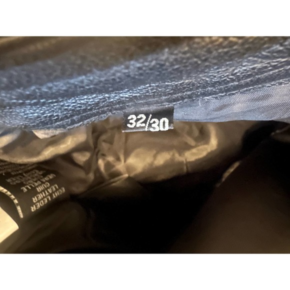 Vintage 32x30 Jinglers Black Genuine Leather Motorcycle Pant Touring Lace-Up - Picture 8 of 9